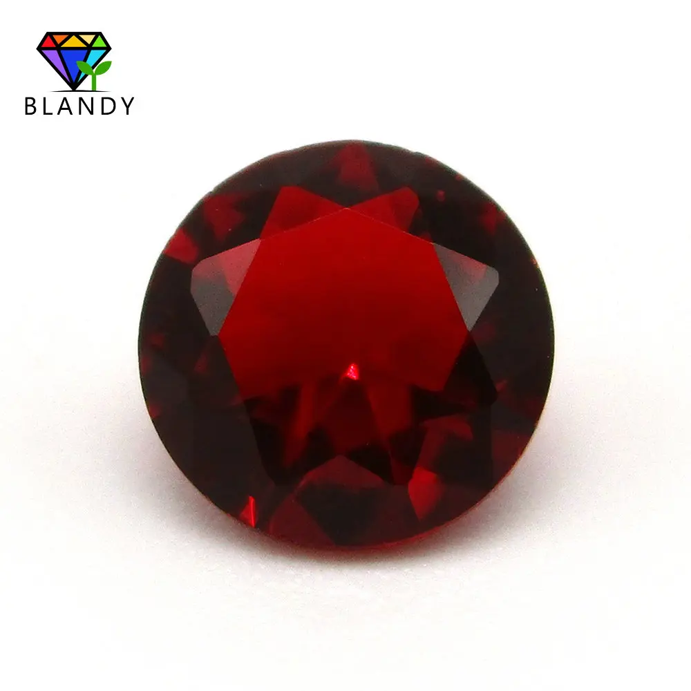 

5A Quality 1000pcs/lot 1.0~5.0mm Round Brilliant Cut Red Glass Stone Loose Synthetic Gems Garnet Red Glass Stone For DIY Jewelry