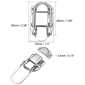 

Uxcell 4pcs Furniture Cabinet Boxes Spring Loaded Latch Catch Toggle Iron Hasp For Sliding Door Window Cabinet With Screw