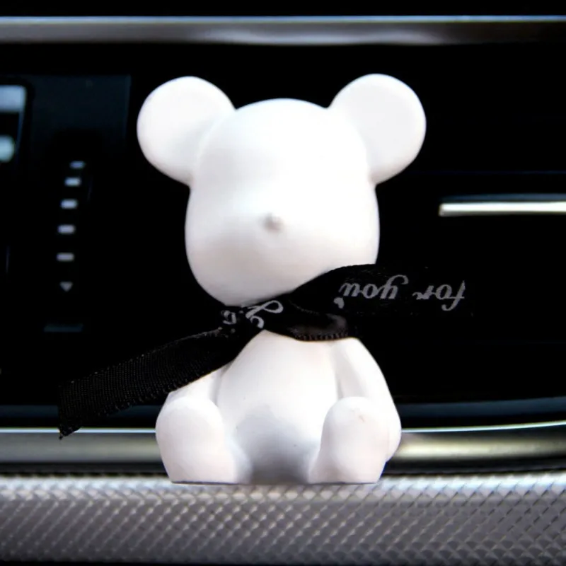 Car Air Outlet Perfume Clip Black Pink Bear Shaped Car Air Conditioner Export Perfume Clip Air Freshener