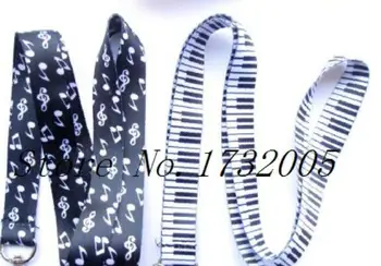 

New 50 Pcs Cartoon Musical Note Musical Keyboard Cello Phone Key Chain Neck Strap Keys Lanyards Free Shipping Y10