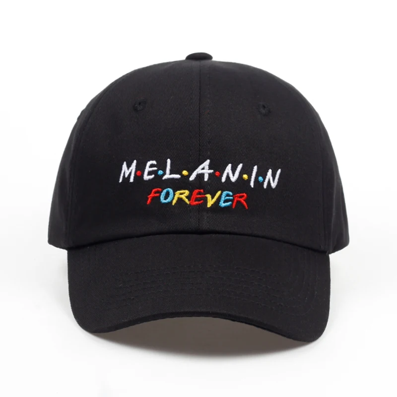 

2018 new arrival MELANIN forever letter embroidery baseball cap women snapback hat adjustable men fashion Dad hats wholesale