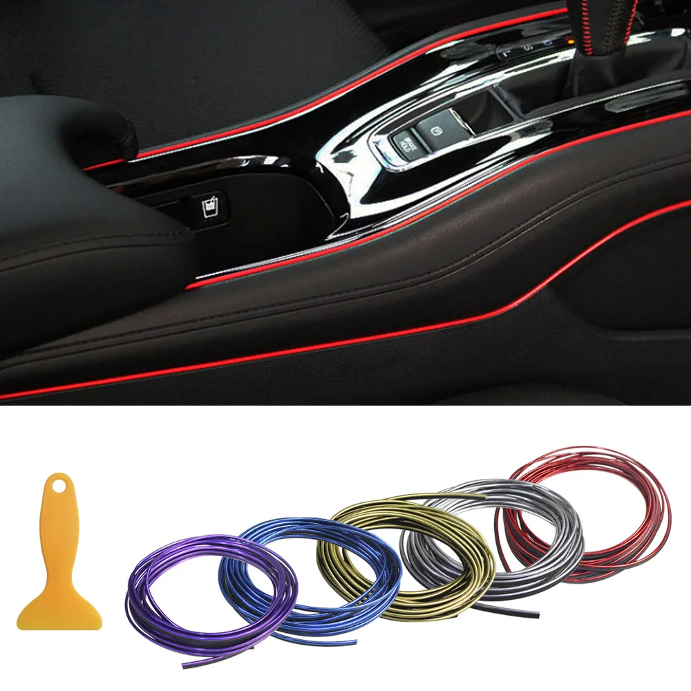 

KEIN 5M plating Interior Decoration Strips Moulding DIY Universal Trim Strips Car Central Control and Door Decoration Strip AUTO