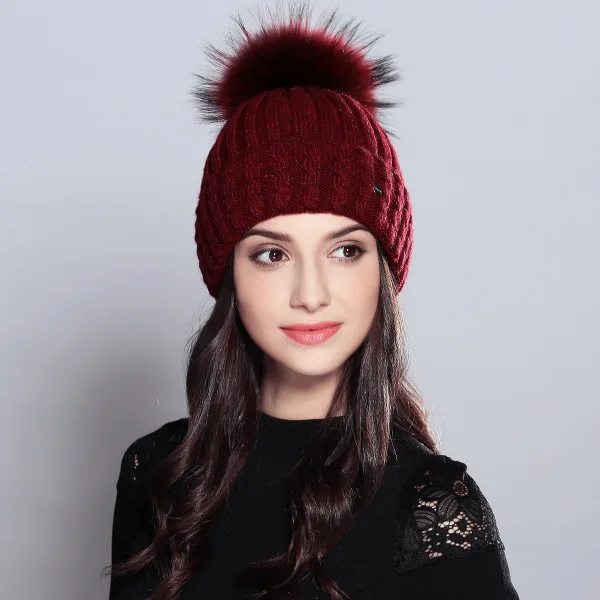 wine red VISROVER/10 цветов, осенне-зимние однотонные кашемировые шапочки для женщин, новые кашемировые теплые шапки унисекс, Повседневная Высококачественная шапка - Цвет: wine red