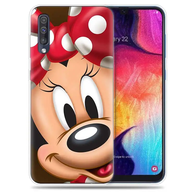 Transpatrent силиконовый чехол для samsung Galaxy A50 A70 A30 M30 M20 A10 A20 A40 M20 крышка телефона Минни Мышь