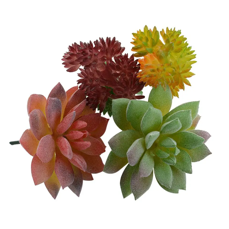 Artificial Succulents Plant Garden Miniature Fake Cactus DIY Home Floral Decor