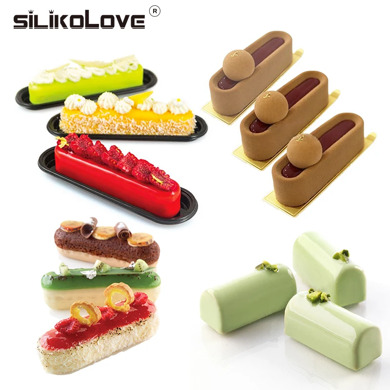 

SILIKOLOVE Mousse Mold Silicone Food Strip Shaped Cake Tray DIY Mousse 4Style Series Cake Decoration Tools For Cakes Bakeware