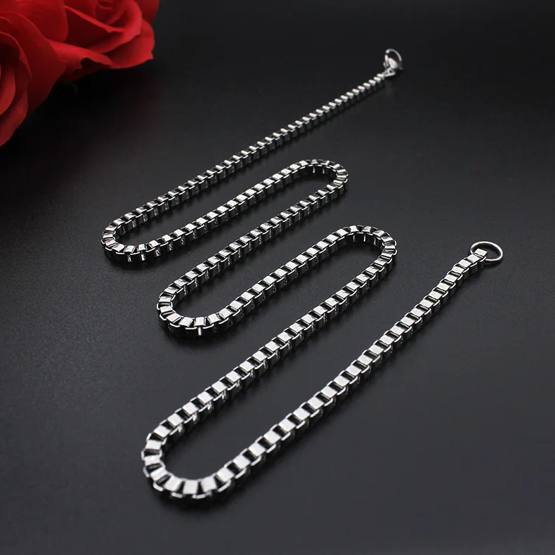 High Quality Width 1.5mm/ 2mm/3mm 316L Stainless Steel silver Cuban