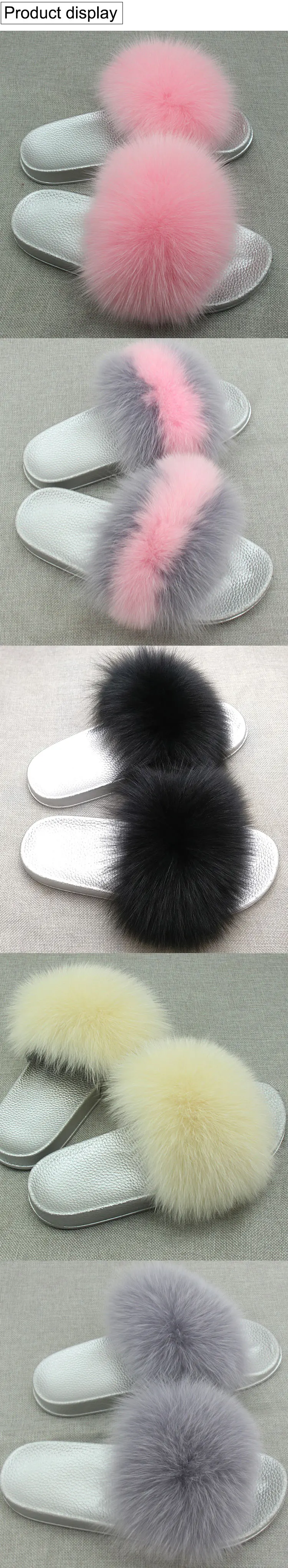 Chinelos de Pele de Raposa Mulheres Real Luxo Menina Praia Sandália Sapatos Macio Confortável Peludo Flip Flops Jkp 4 real luxo menina praia sandália sapatos macio confortável peludo flip flops