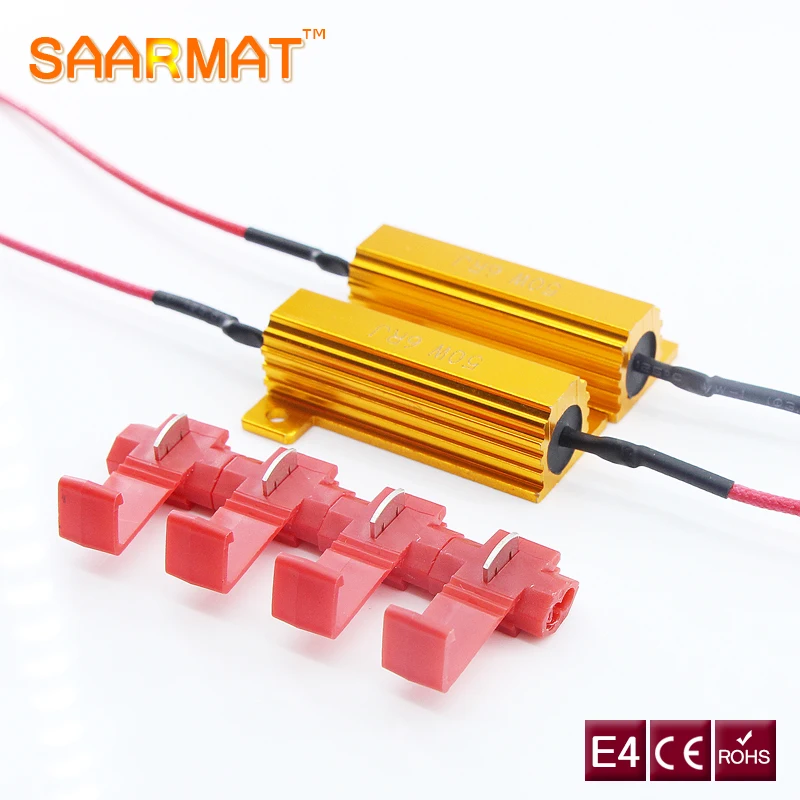 2x LED bulb TURN signal Light Load Pair Resistor 50W 6OHM Fix Error Free Light