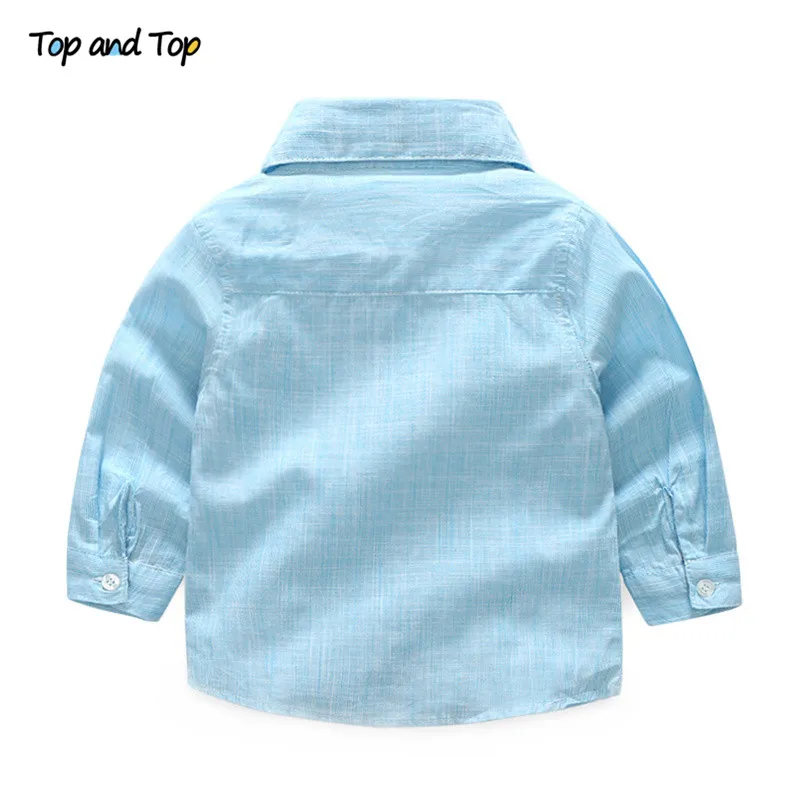 Топ и топ, Новое поступление года, летняя рубашка для маленьких мальчиков официальная хлопковая детская блузка с галстуком-бабочкой Повседневный детский топ в полоску с длинными рукавами