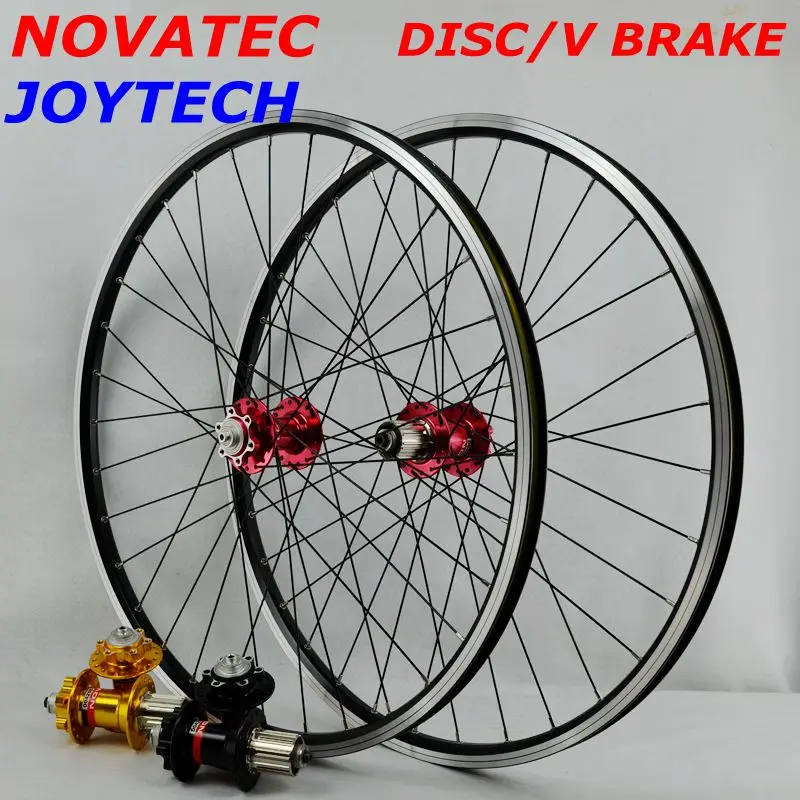 Best 26inch NOVATEC 4 bearing HUB JOYTECH 041/042 32holes disc V brake wheel mountain bike wheel set 7/8/9/10/11 speed cassette 0