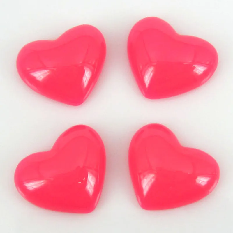 

200pcs Plumoclor Heart Resin Flatbacks Cabochon Adornment For Jewelry Craft Scrapbooking 14 x 16mm