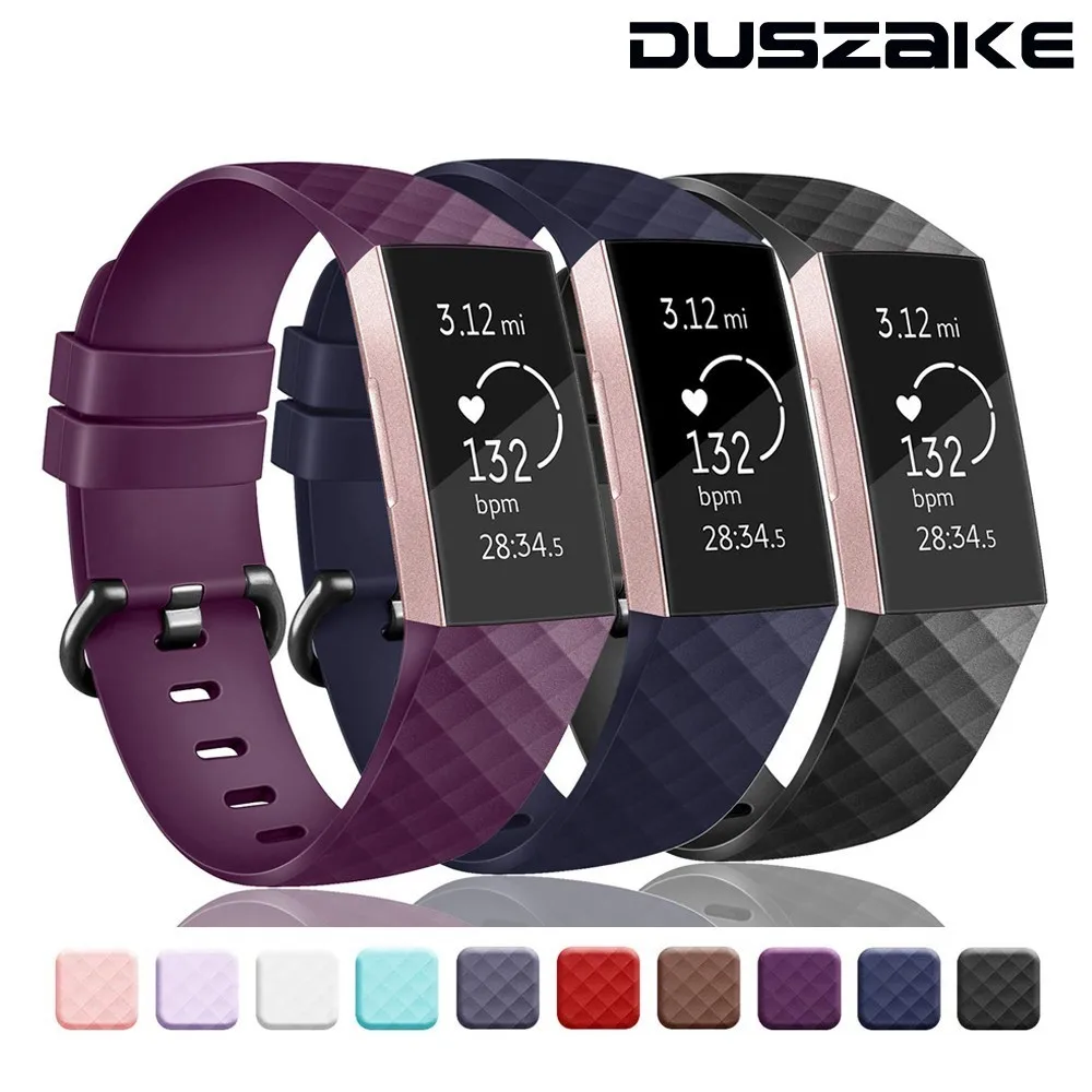 Duszake силиконовый сменный ремешок для Fitbit Charge 3, ремешок, браслет, аксессуары, браслет на запястье, ремешок для Fitbit Charge 3 Band