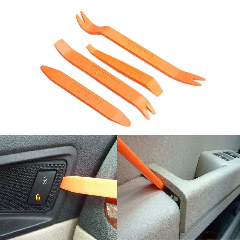 

Free Shipping 4pcs New Portable Practical Automotive Panel Plastic Trim Removal Tool Set Kit