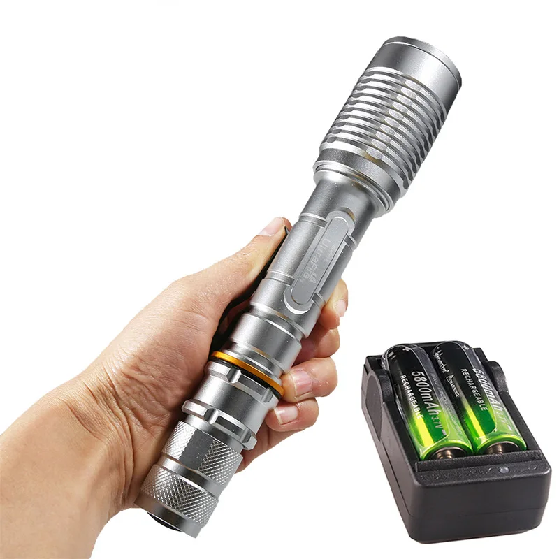 

Mini LED Flashlight 4000LM T6 LED Torch rechargeable Adjustable Focus Zoom Flash Light Lamp use 2*5800 battery Give gift