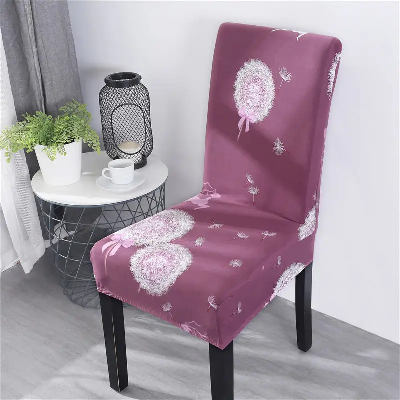 Чехлы на стулья с цветочным принтом из спандекса для свадьбы, столовой, офиса, банкета, упругие эластичные чехлы на стулья