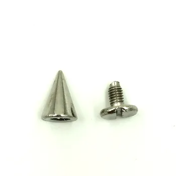 

30 Sets Silver Tone Cone Punk Spike Studs Spots Garment Rivets Bag Shoes Clothes Crafts Making 10x7mm