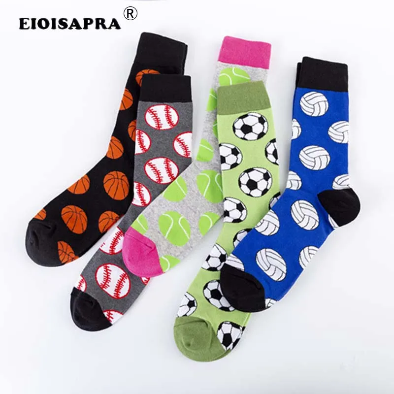 

[EIOISAPRA]Combed Cotton Hip Hop Funny Socks Trend Cartoon Basketball Tennis Volleyball Baseball Football Movement Happy Socks