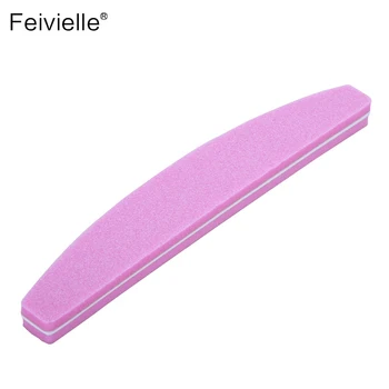 

Feivielle 5 PCS Moon Design Nail File Buffer Sanding Washable Manicure Tool Nail Art Polish Sandpaper Strip Bar Set Polishing Fi