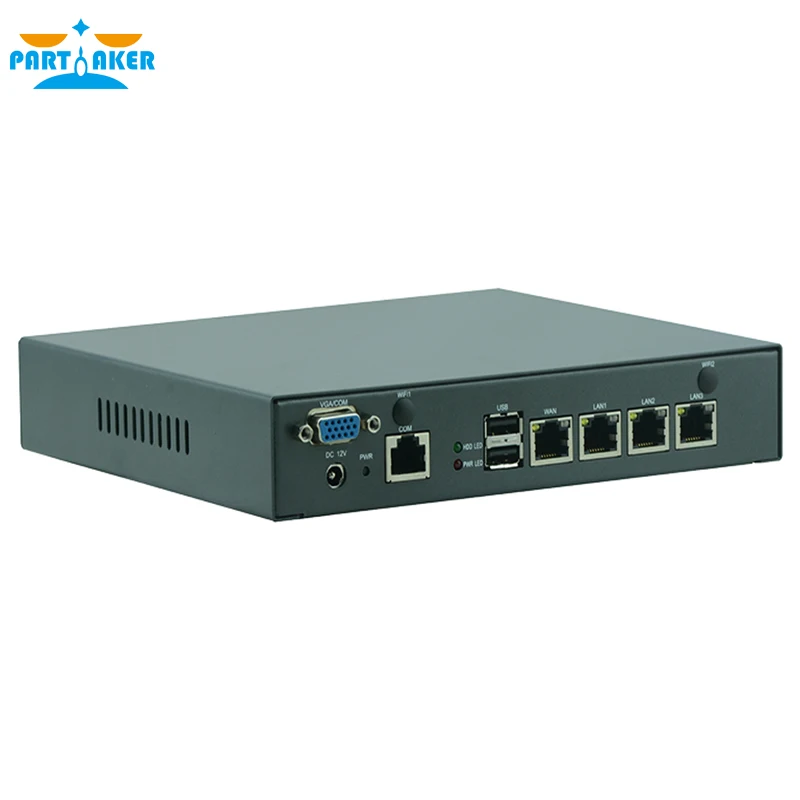 Partaker F1 pfSense network server Intel Celeron J1900 4 LAN fanless mini pc Network Security Appliance