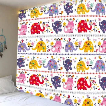 

Elephant Tapestry Wall Hanging For Kids Bohemian Tapestry Camping Tent Travel Sandy Beach Picnic Throw Bed Sheet Customized