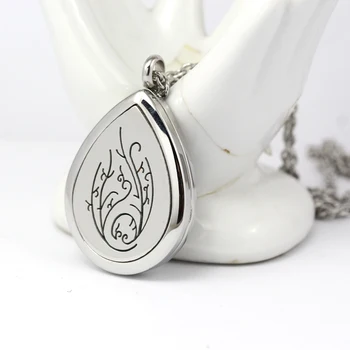 

2016 New Stainles Steel Plants Water Drop Aromatherapy/Essential Oil Diffuser Perfume Locket Pendant (Without Chain)