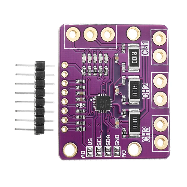 

3221 INA3221 Triple-way Low Side / High Side I2C Output Current Power Monitor Module Board Integrated Circuits