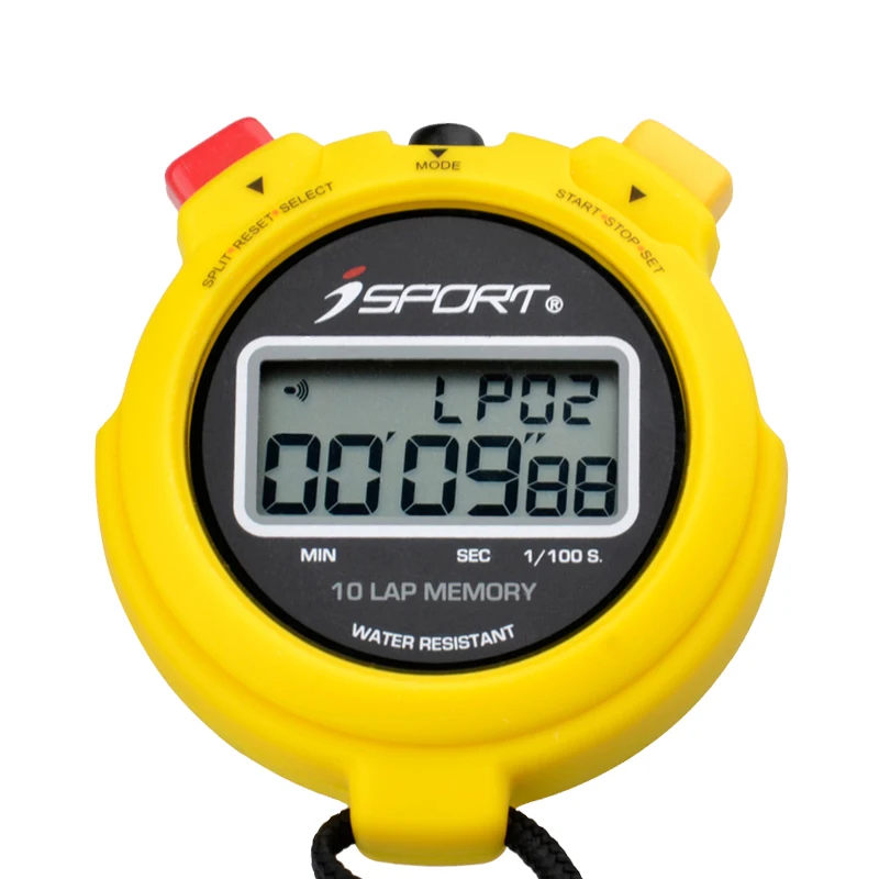 Electronic chronograph stopwatch professional referee sports stopwatch seconds 10 laps memory fitness watch movement timer 58g