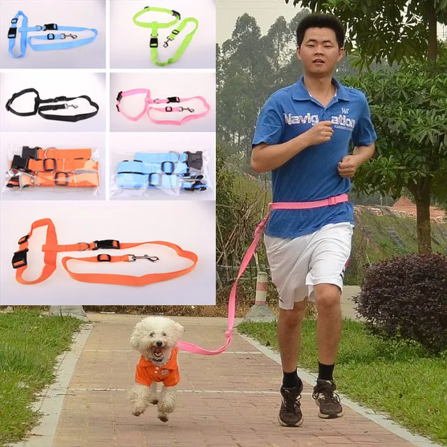 

New Pet Dog Leash Running Jogging Puppy Dog Lead Collar Sport Adjustable Walking Leash Candy Colors Wholesales