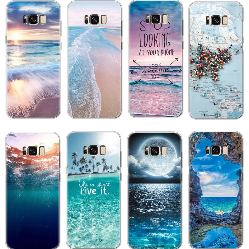 

Beach capa Cover For Samsung Galaxy J2 J3 J5 J7 Prime Note 8 9 S6 S7 Edge S8 S9 Plus A3 A5 A6 A8 2016 2017 2018 TPU coque Case