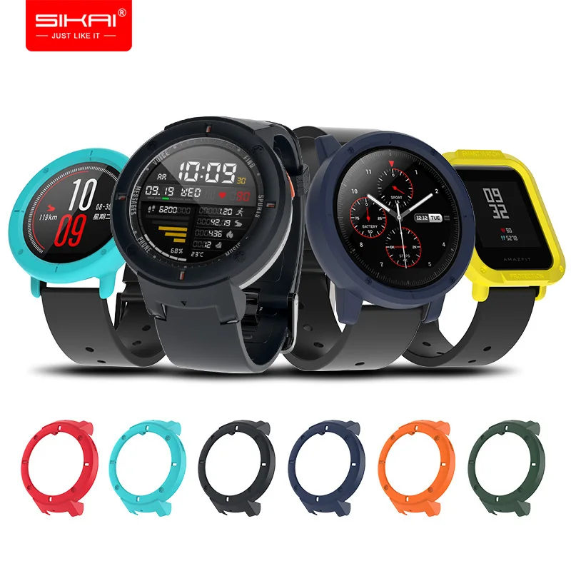 

Cover for Amazfit Bip Midong Pace 1 Stratos 2 Verge 3 Huami Smart Watch Cases SIKAI Protector Tough Armor Bumper PC Colourful