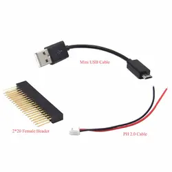 Raspberry pi 3 2,0 см PH 9,5 кабель + 2*20 Pin женский заголовок + мини USB кабель комплект | для Raspberry pi 3 Модель b + Плюс/3b/2b