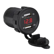 Супер Мини двойной USB мотоцикл автомобильное электронное зарядное устройство для автомобиля адаптер прикуриватель с светодиодный цифровой вольтметр метр монитор