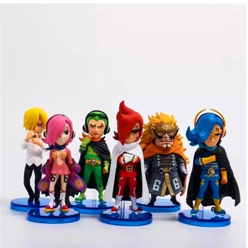 

9CM 6 Pcs/set One Piece Vinsmoke Family Judge Reiju Ichiji Niji Sanji Yonji Action Figure PVC Statue Model Toy Kid Gift H457