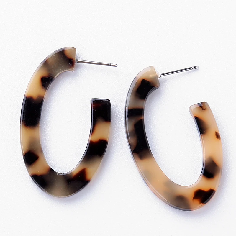 

Vintage Leopard Earrings for Women Acetate Geometric Large Drop Earrings For Women Acrylic Tortoiseshell Pendientes Jewelry Gift