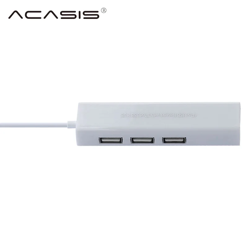 Acasis OTG 3 Порты и разъёмы USB 2,0 концентратор 10/100MB для микро-флеш-накопителя USB RJ45 сетевой адаптер проводной сетевой карты для Win7 Android Mac OS ноутбук