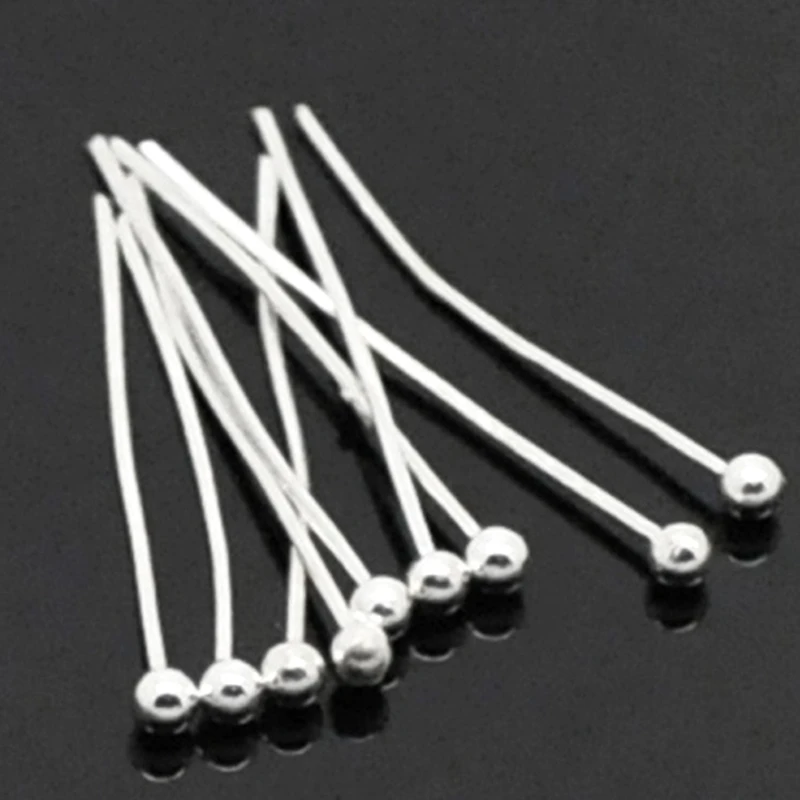 DoreenBeads 65PCs Silver Plated Ball Head Pins Findings 20x0.5mm(24