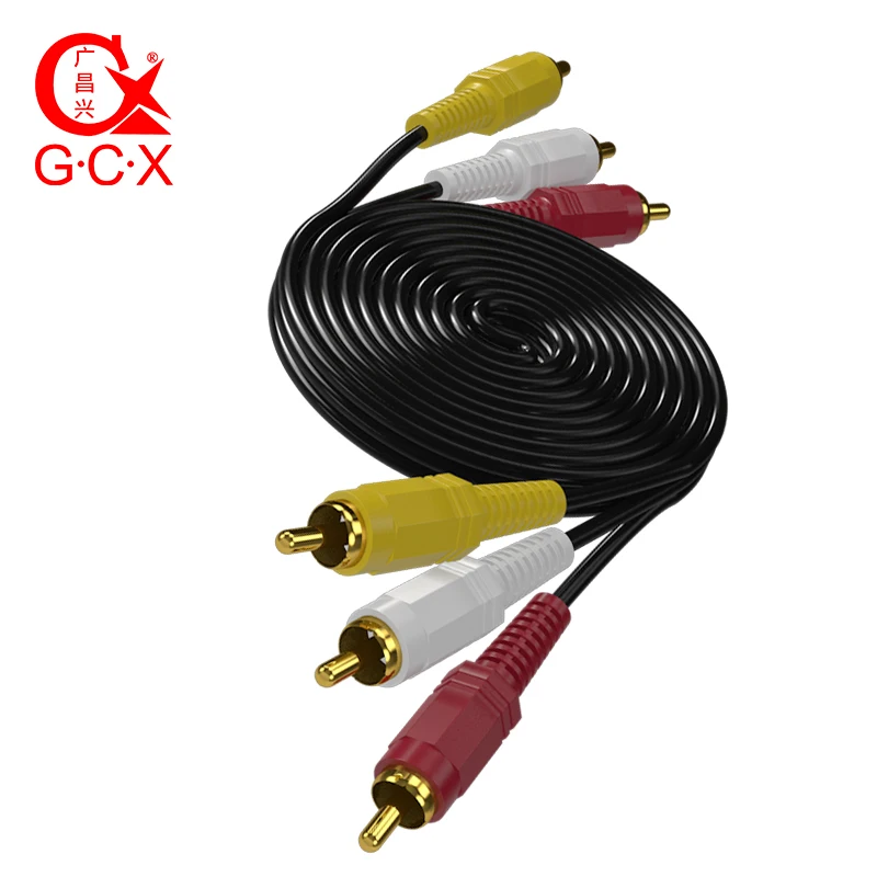 

G.C.X 3RCA To 3RCA Cable Stereo Audio Video AV Aux Cable Male to Male Speaker Cord Gold Plated For Laptop DVD TV Amplifier