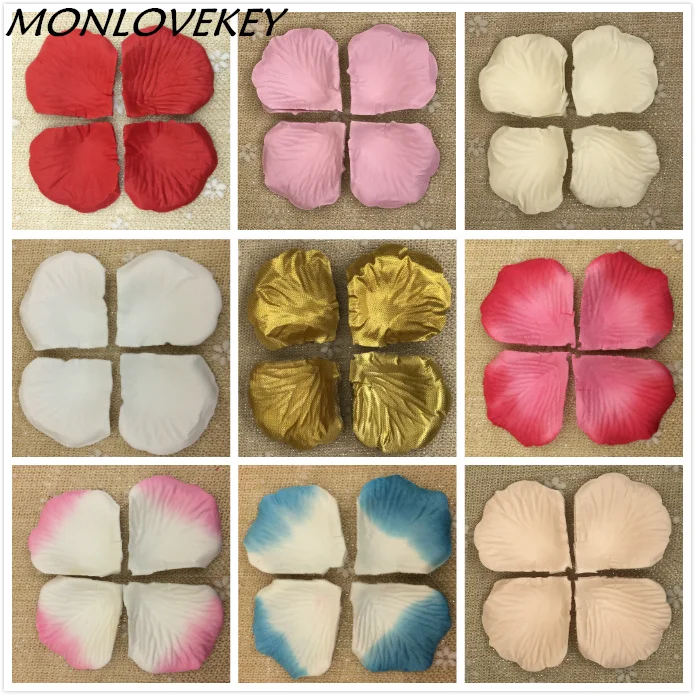 

1000Pcs/Lot 12 Colors Silk Rose Petals Leaves Artificial Flowers Petals Wedding Decoration Party Decor Festival Table Decor