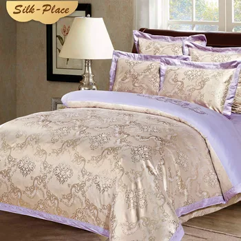 

SILK PLACE Pretty Cotton Jacquard Bedding Set For Bed Duvet Cover Set Twin Full Queen King Family Size Bed Set Printed Sheet Bed