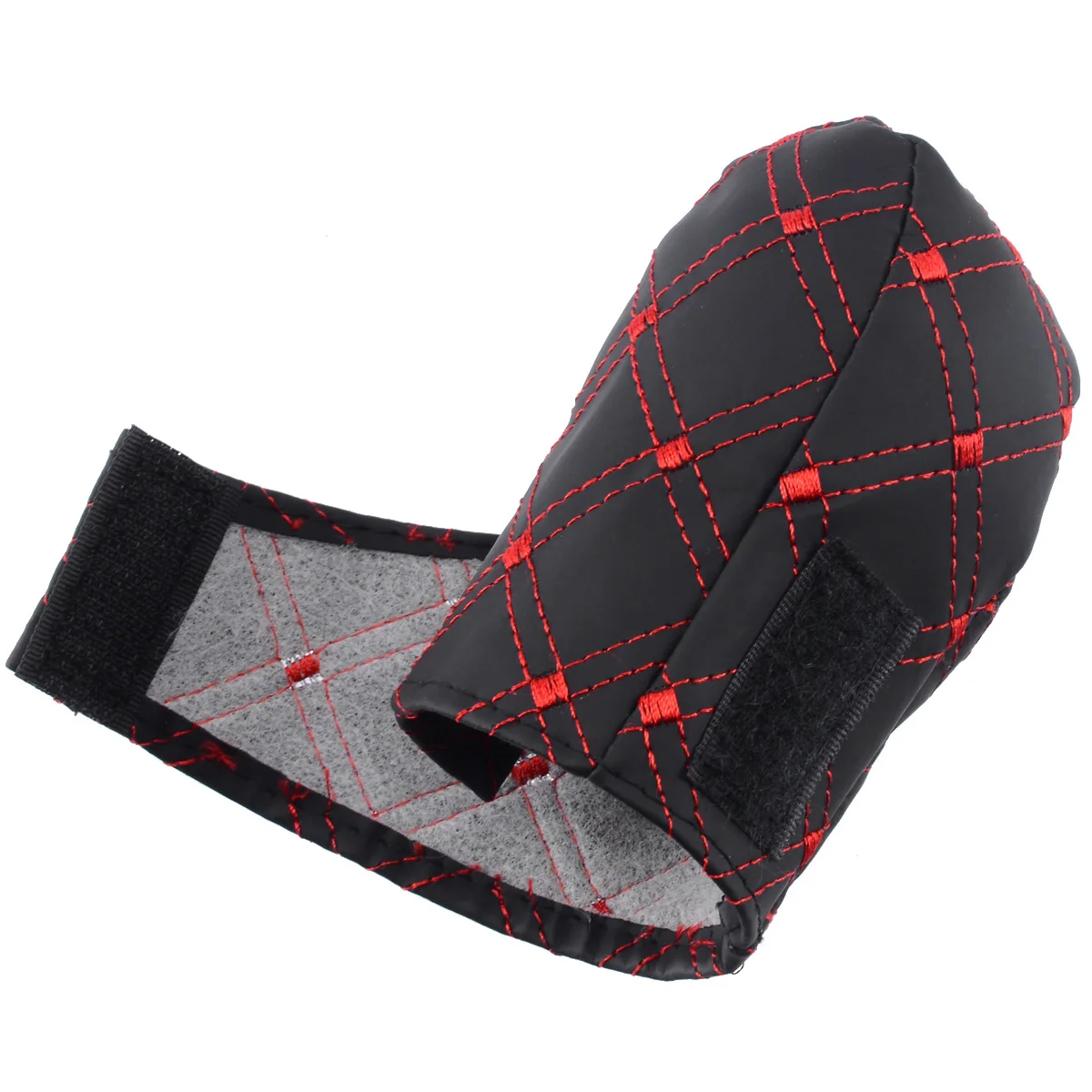 Universal 2Pcs/set Red Car Faux Leather Gear Shift Knob Car Hand Brake Cover Sleeves Hot Sales