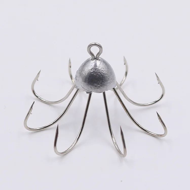 

1pcs Fishing Octops Hook Sharp Back Weighted Worm with Coil Keeper Butt Weight Hook fr Bass Explosion Hook For Carp Fishing