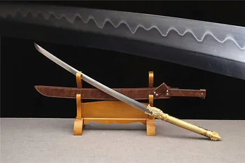 

Unique Outdoor Battle Sharp Saber Dao Sword Katana Clay Tempered T10 Steel Blade Copper Dragon Handle