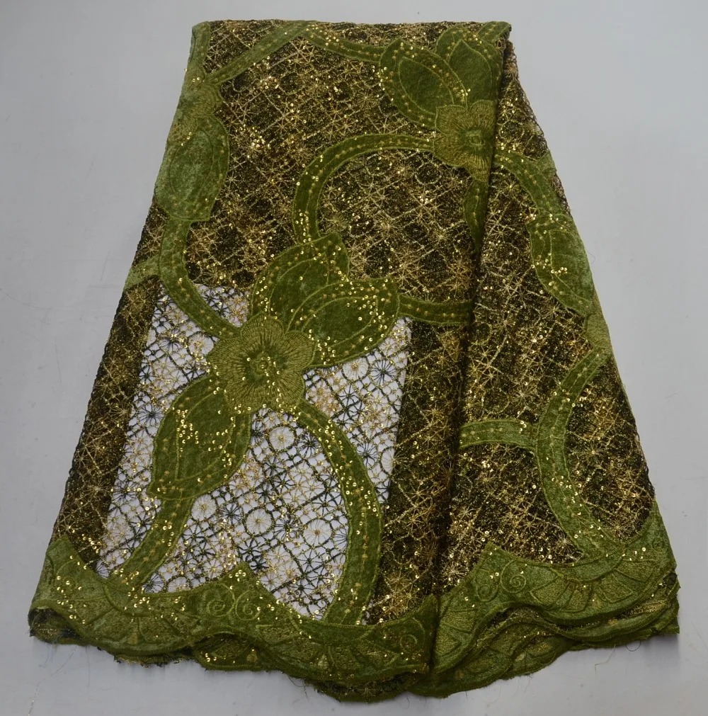 

2019 new Nigerian velvet Lace Fabrics For Wedding Dress African Cord Lace Fabrics High Quality Guipure Lace