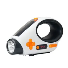 Outdoor Solar Power Flashlight Hand Crank Dynamo Emergency LED Light Camping Light FM AM Radio USB Mobilephone Charger