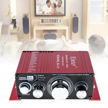

Kinter Mini 2CH Hi-Fi Auto Car Stereo Amplifier Booster Support DVD CD MP3 Input for Car Motorcycle Home