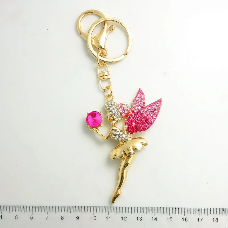 De hadas llavero Llave de cristal anillo de cadenas para regalo de Navidad de la joyería Llaveros colgante G42