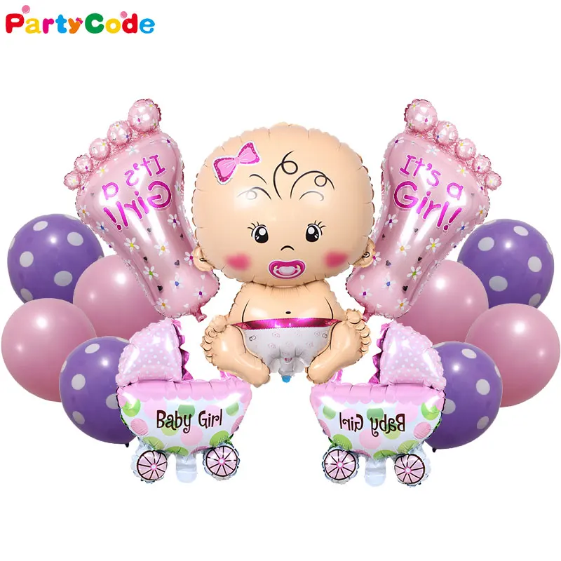 13pcs-lot-Boy-Girl-Baby-Shower-Pacifier-Baby-Foil-Balloon-Baby-Stroller-Balloons-For-Newborn-Party