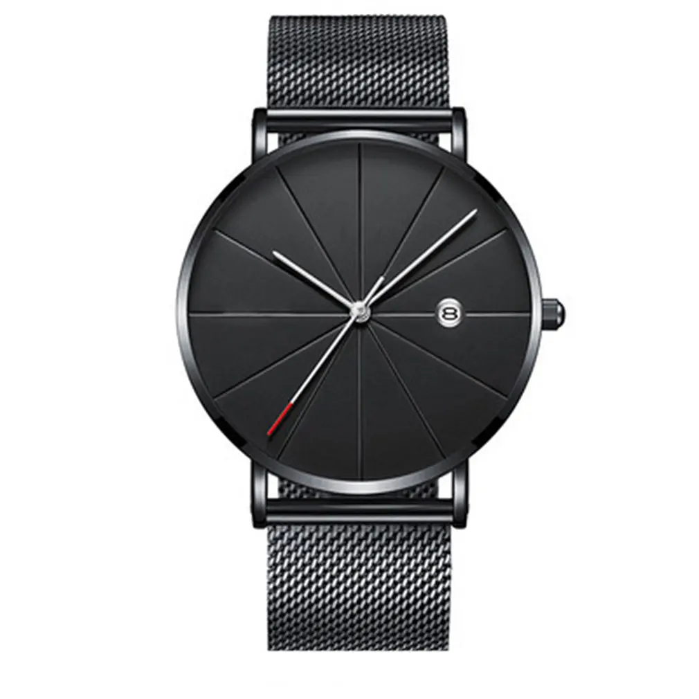 

Waterproof Men Minimalist Quartz Watch Sleek And Simple Calendar Super Slim Men's Mesh Belt Watch Durable