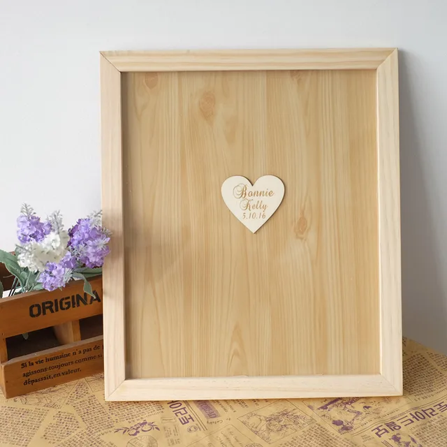 Personalized Wedding Guest Book Alternative Drop Top Guestbook Personalized Wedding Guest Book Alternative Drop Top Guestbook Frame Custom Rustic Wooden Hearts Signature